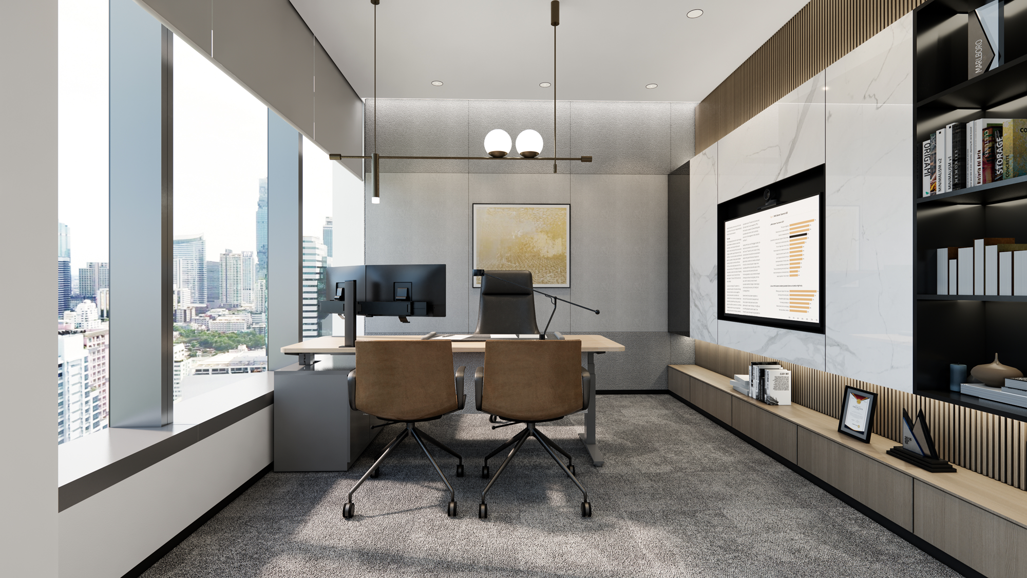 Private office with city view