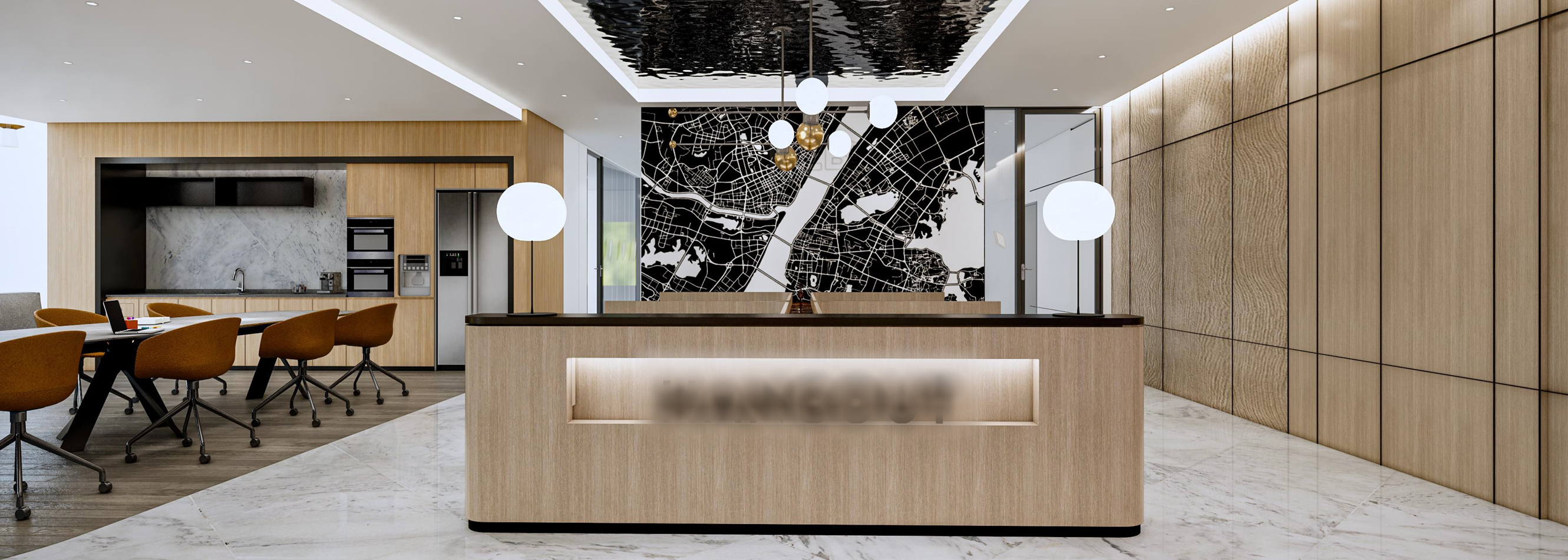Hangout bar and shared kitchen